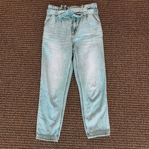 American Eagle Front Tie Mom Jeans
